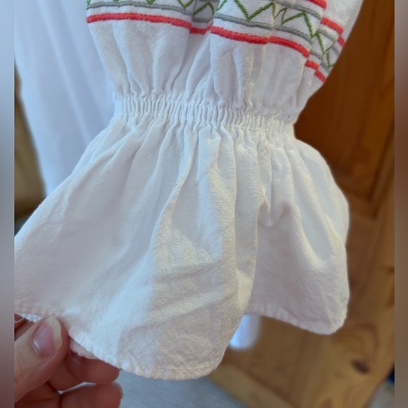 GiocamWhite Embroidered Off-Shoulder CottonDress Boho Bridal Beach Goddess Vibes - Picture 11 of 16